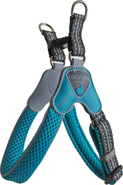Coralpina hondenharnas Cinquetorri turquoise, maat 5