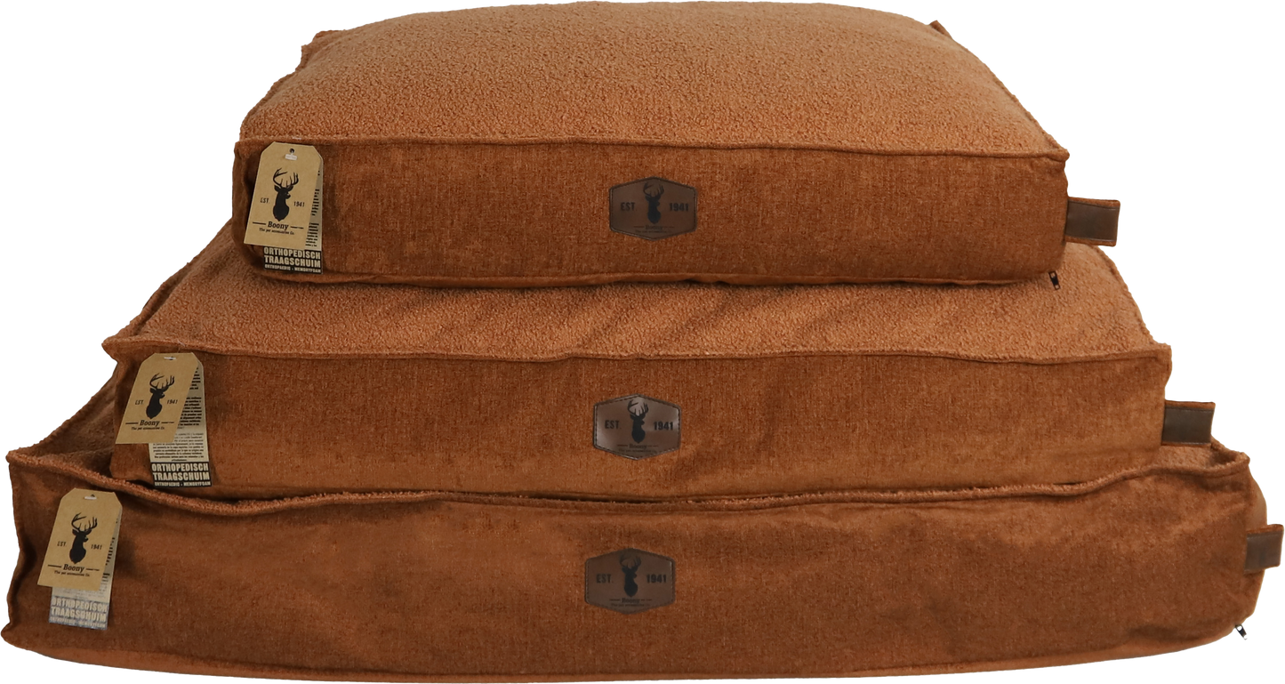 Boony est 1941 premium ligkussen orthopedisch rusty brown 80 x 60 x 14cm