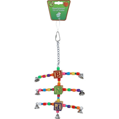 Boon vogelspeelgoed triple arms met kralen en bellen, 20 cm
