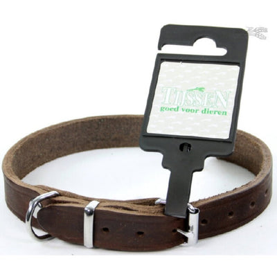 Halsband vetleer bruin 16mm x 40cm
