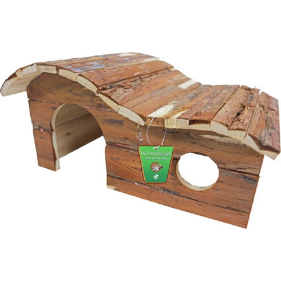 Boon knaagdierhuis golfdak hout natural, 43cm