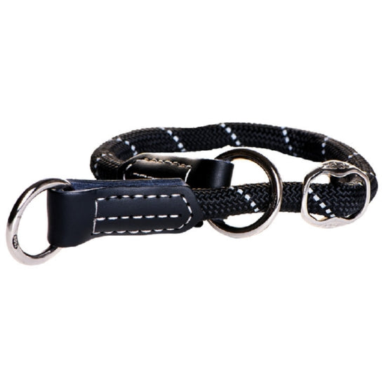 Rogz Obedience Rope halsband zwart M 35-40cm x 9mm
