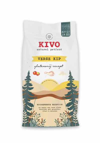 Kivo glutenvrije geperste brok - Verse Kip 14kg