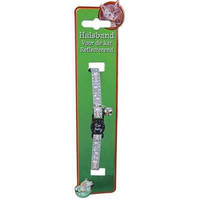 Boon kattenhalsband PVC visgraat, grijs reflecterend