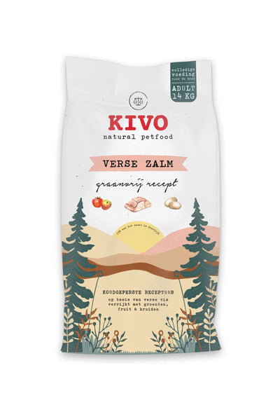 Kivo graanvrije geperste brok - Verse Zalm 14kg