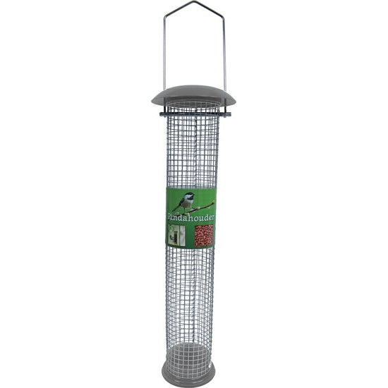 Metalen pindahouder zilverkleur, 37cm