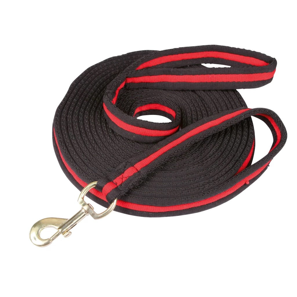 Longeerlijn 8 meter zwart/ rood