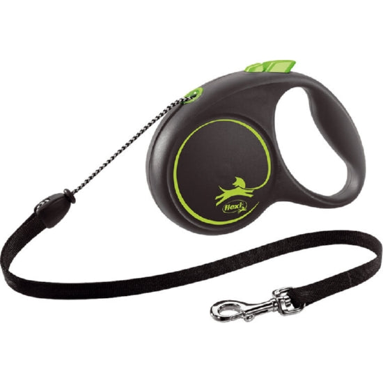 Flexi Black Design cord M groen, 5 meter