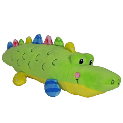 Krokodil multicolor met piep 28cm