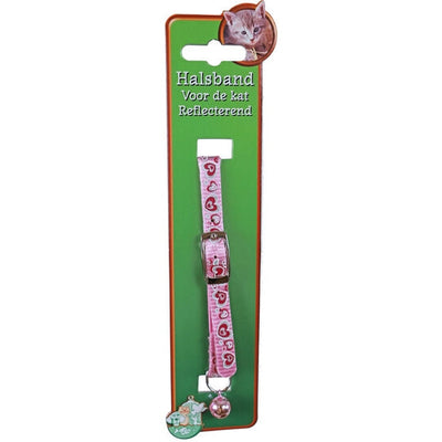 Boon kattenhalsband Nylon Hartjes, Roze Reflecterend