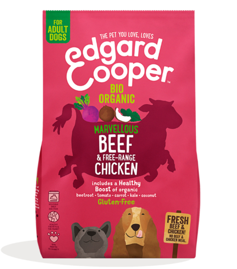 Edgard & Cooper Adult Dog vers bio rund & verse vrije uitloop bio kip 2,5kg